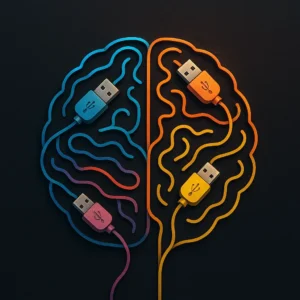 Схематический мозг из проводов и USB