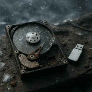 Старый HDD и новая флешка в экстремальной обстановке