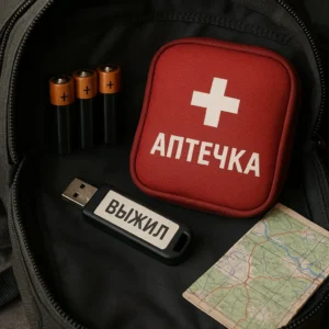 комплект тревожного рюкзака с флешкой