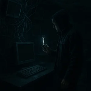 Киберхаос с флешкой "ВЫЖИЛ" и компьютером.