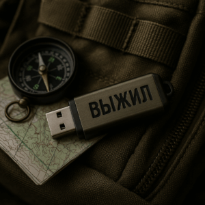 Флешка ВЫЖИЛ среди вещей выживальщика